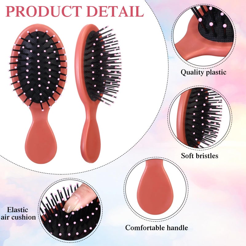 FoldTier 72 Pcs Mini Detangler Hair Brushes Bulk Travel Detangling Brush Soft Bristles Wet Dry Small Hairbrush Comb for Kids Girls Toddler Women Most Hair Types Smoothing with Ease Knots, Multi Color - Image 3
